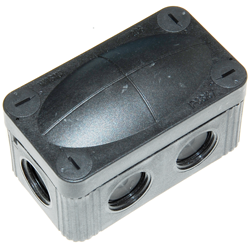 Wiska Combi 206 Black Weatherproof Junction Box