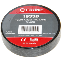 19mm X 33Mtr Black PVC Insulation Tape
