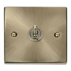 Click Deco Single 1G Toggle Light Switch Antique Brass