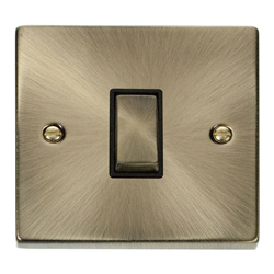 Click Deco Single Intermediate Light Switch Antique Brass