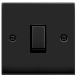 Click Deco Single 1G Light Switch Matt Black
