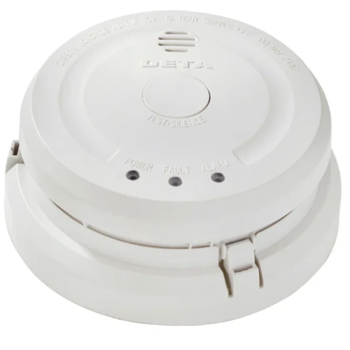  Deta Carbon Monoxide Alarm 240V with 9V Replaceable Battery Back Up