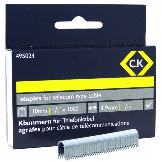 C.K. Telecom Cable Staples 4.9mm x 10mm