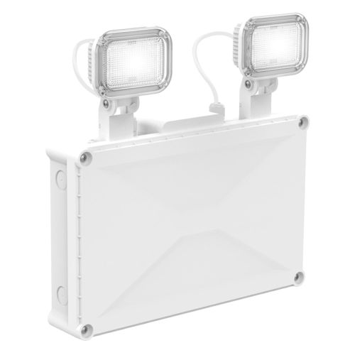 ALL LED SecureBright 2.5W IP65 IK10 Emergency Twin Flood Light