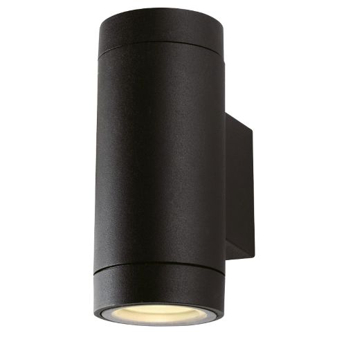 ALL LED Tubular Carbon Black GU10 IP65 Bi-Directional Wall Light