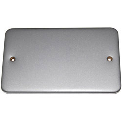 Click Metal Clad 2 Gang Double Twin Blank Plate