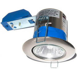 Scolmore Flameguard 50W GU5.3 LV Downlight Satin Chrome Finish