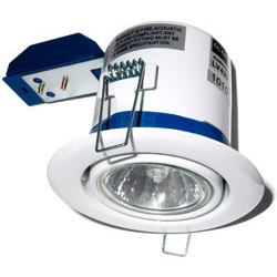 Scolmore Flameguard 50W GU5.3 LV Centre Tilt Downlight White Finish