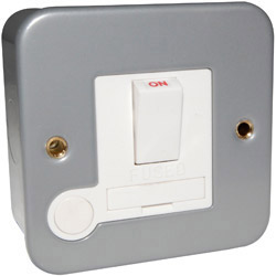 Scolmore Click Metal Clad 13A Switched Fused Spur with Flex Outlet
