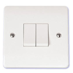 Scolmore Mode 10A 2 Gang Double 2 Way Light Switch White