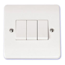 Scolmore Click Mode 10A 3 Gang 2 Way Light Switch - White