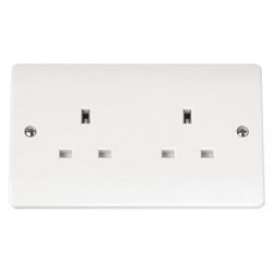 Scolmore Click Mode 13A 2 Gang Double Twin Plug Socket White