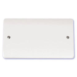 Scolmore Click Mode 2 Gang Double Twin Blank Plate White