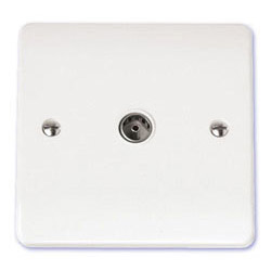 Scolmore Click Mode 1 Gang Single Coaxial TV Socket White