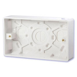 Scolmore Click Mode 2 Gang Double Twin 25mm Surface Box White
