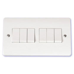 Scolmore Click Mode 10A 6 Gang 2 Way Light Switch White