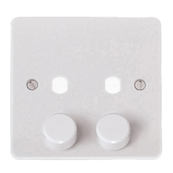 Scolmore Click Mode 2 Gang Double Dimmer Plate & Knobs