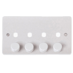 Scolmore Click Mode 4 Gang Dimmer Plate & Knobs