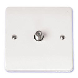 Scolmore Click Mode Single Satellite Socket F Type Outlet White