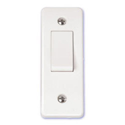 Scolmore Click Mode 10A Single 2 Way Architrave Switch White