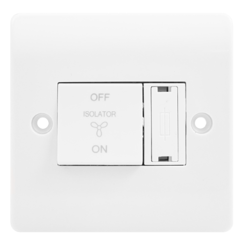 Scolmore Mode 10A 3 Pole Fan Isolation Switch White with 3A Fuse