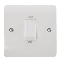 Scolmore Click Mode 45a 1 Gang Single DP Cooker Switch White