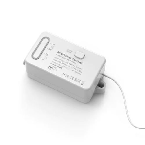White 1 Channel Kinetic RF Receiver IP20