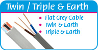 Twin / Triple and Earth Flat Grey Cables