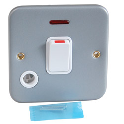 Deta 20 amp DP Metalclad Switch with Neon & Flex Outlet