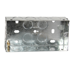 Metal Double 2 Gang Socket Back Box 25mm