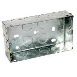 Metal Double 2 Gang Socket Back Box 35mm
