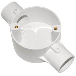 25mm 2 Way Through Box White