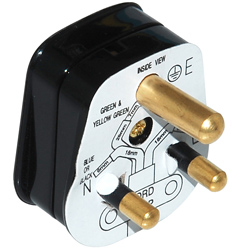 Polar 5 amp Round Pin Plug Black