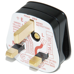 Click Polar 13 Amp Standard 3 Pin Household Plug Black