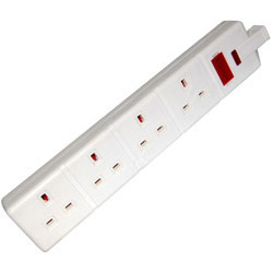 Permaplug 4 Gang Trailing Socket White