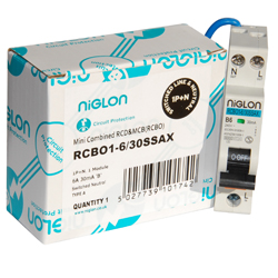 Niglon RCBO1 B Curve 1P+N Type A 6 Amp