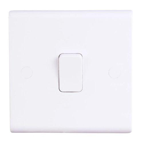 Deta Slimline 1 Gang 1 Way 10AX Plate Light Switch
