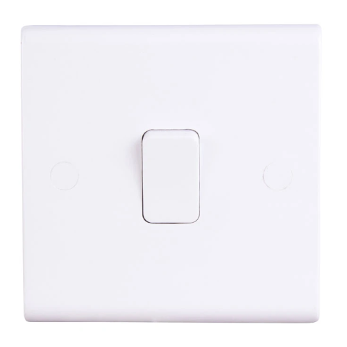 Deta Slimline 1 Gang 2 Way 10AX Plate Light Switch