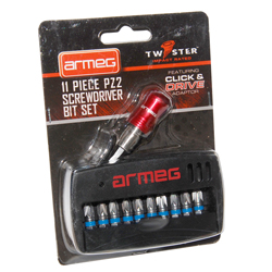 Armeg 11 Peice Screwdriver Bit Set PZ2