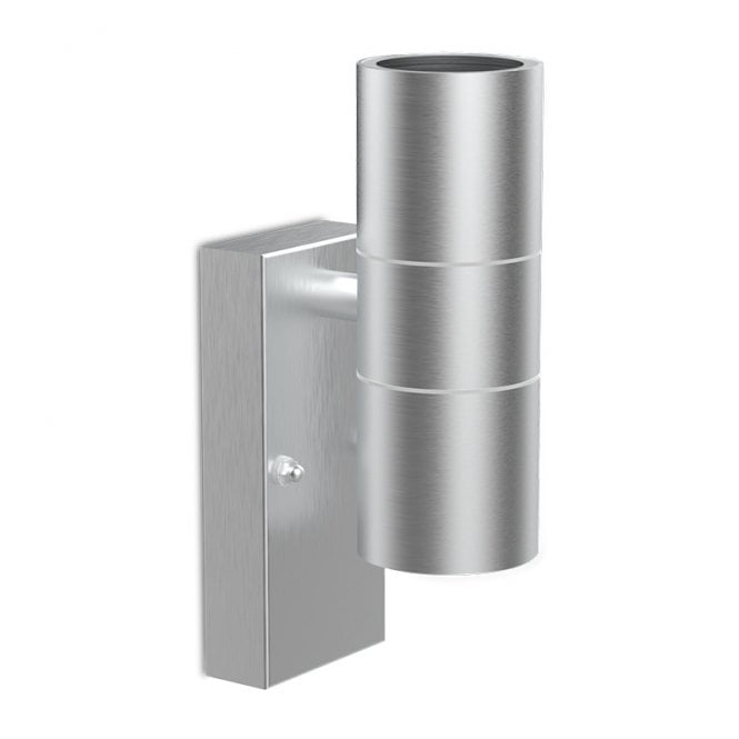 Kosnic Swimley Up & Down Twin GU10 Wall Light Stainless Steel finish