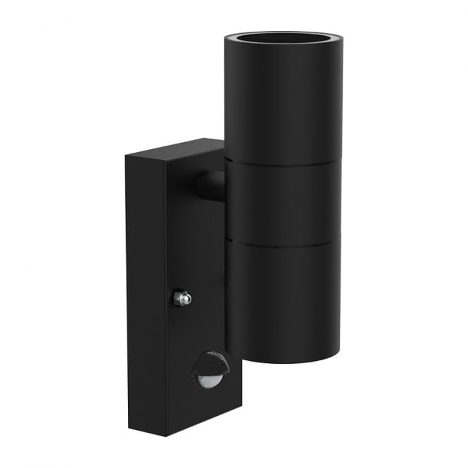 Kosnic Up & Down Twin GU10 Wall Light c/w Sensor Black