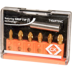 C.K Screwdriver 6 in 1 Pozidrive Bit Set