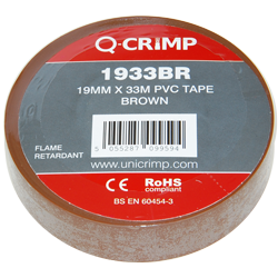 19mm X 33Mtr Brown PVC Insulation Tape