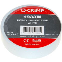 19mm X 33Mtr White PVC Insulation Tape