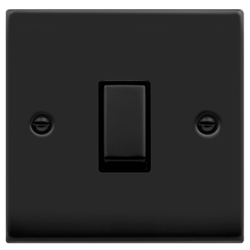 Click Deco Single 1G Intermediate Light Switch Matt Black