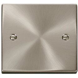 Deco 1 Gang Single Blank Plate in Satin Chrome