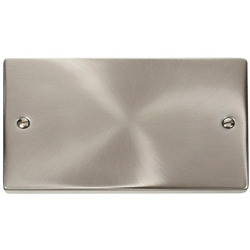 Deco 2 Gang Double Blank Plate in Satin Chrome