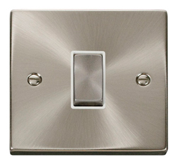 Deco 10 Amp Intermediate Switch Satin Chrome White Insert