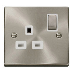 Deco13  Amp Single DP Ingot Socket Satin Chrome White Insert