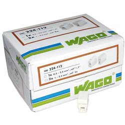 Wago Lighting Connector 2 x Pushwire to Cage Clamp, 224-112